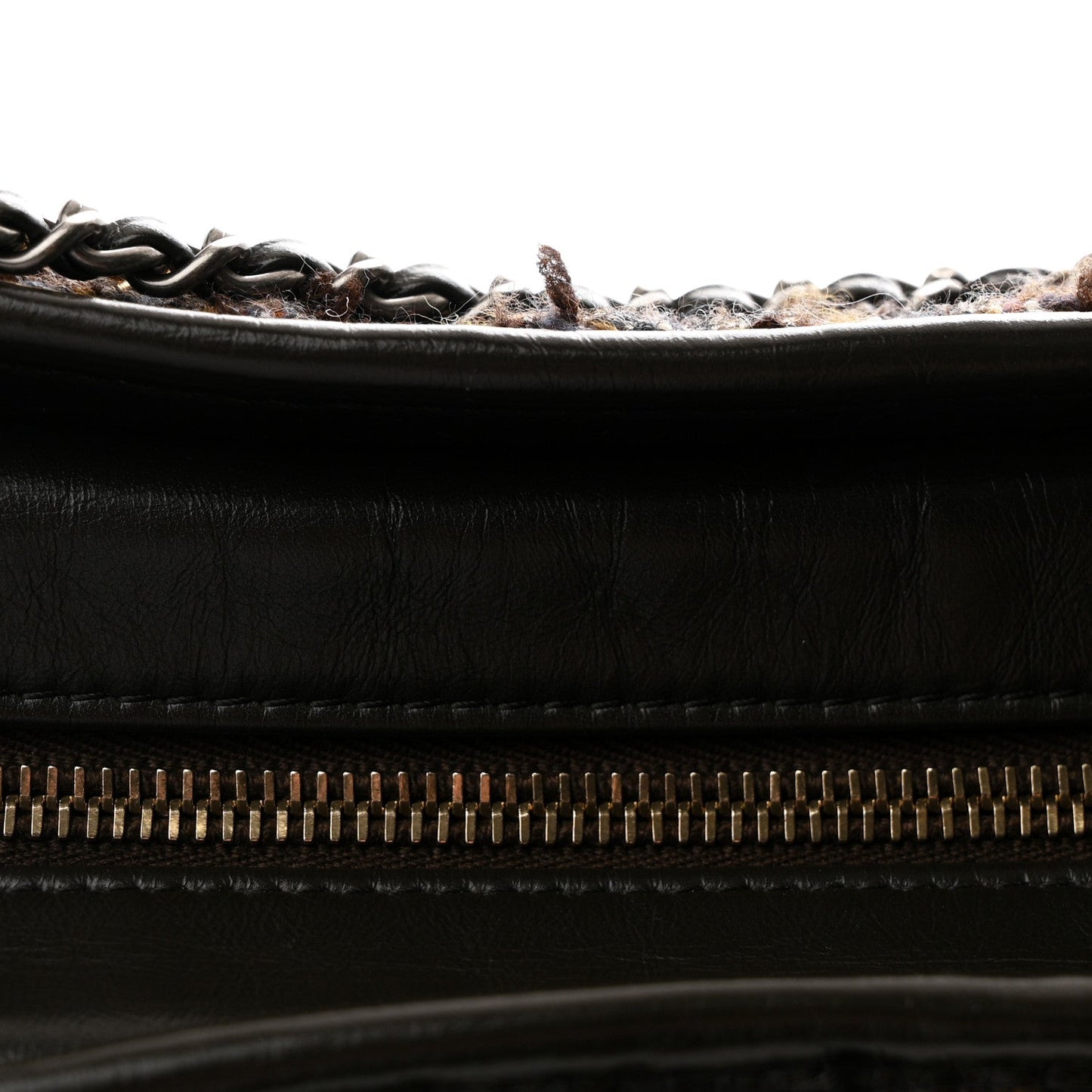 Chanel Tweed Calfskin Medium Gabrielle Hobo Brown