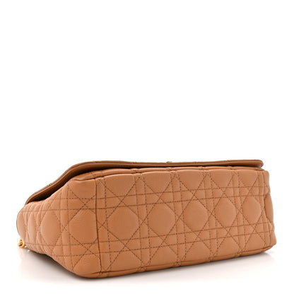 Christian Dior Calfskin Cannage Medium Caro Bag Tan