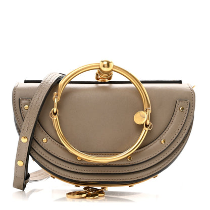 Chloe Calfskin Small Nile Bracelet Minaudiere Bag Motty Grey