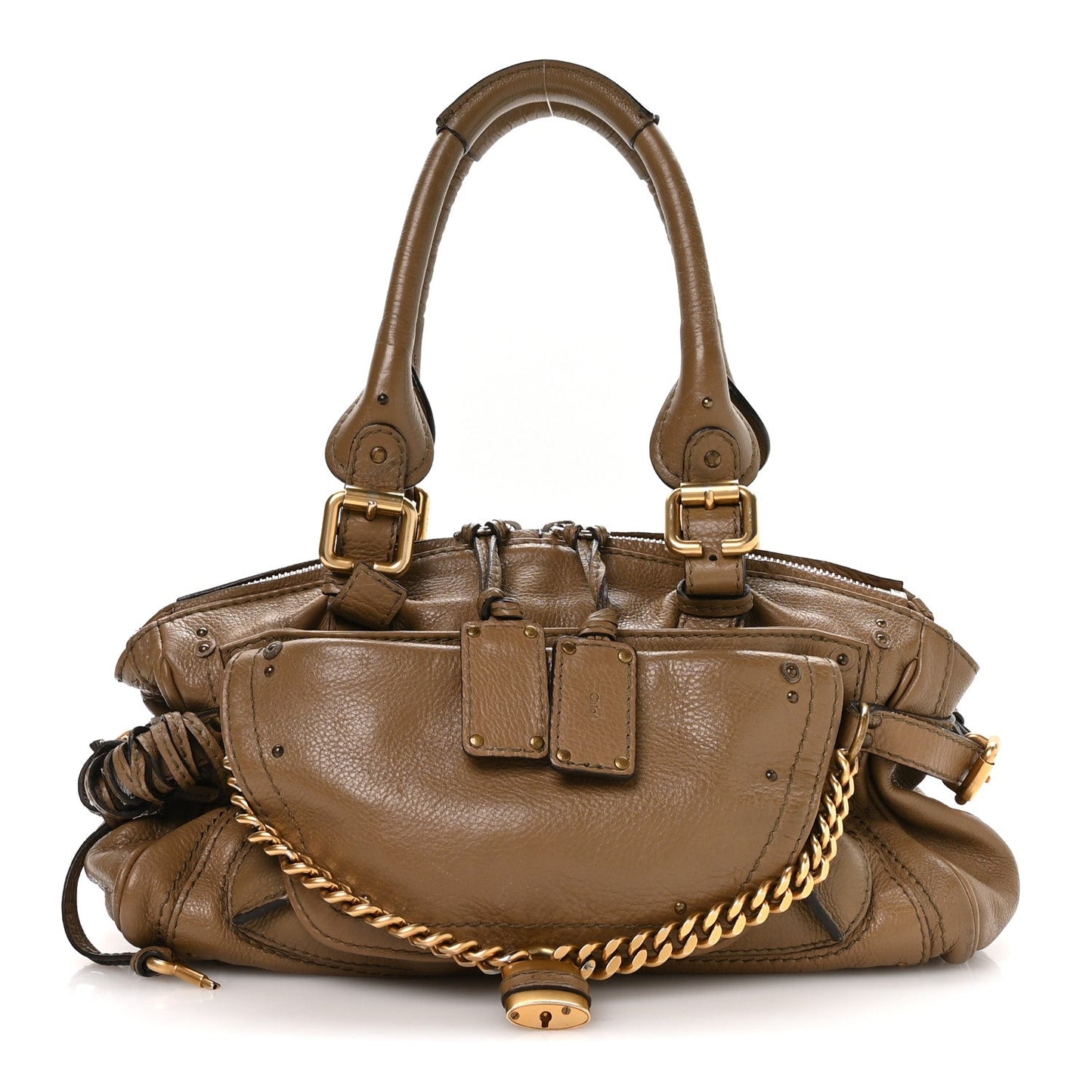 Chloe Calfskin Medium Paddington Capsule Satchel Elephant