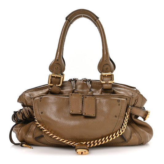 Chloe Calfskin Medium Paddington Capsule Satchel Elephant