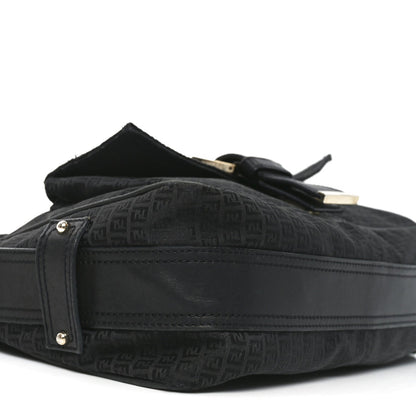 Fendi Zucchino Vitello Shoulder Bag Black