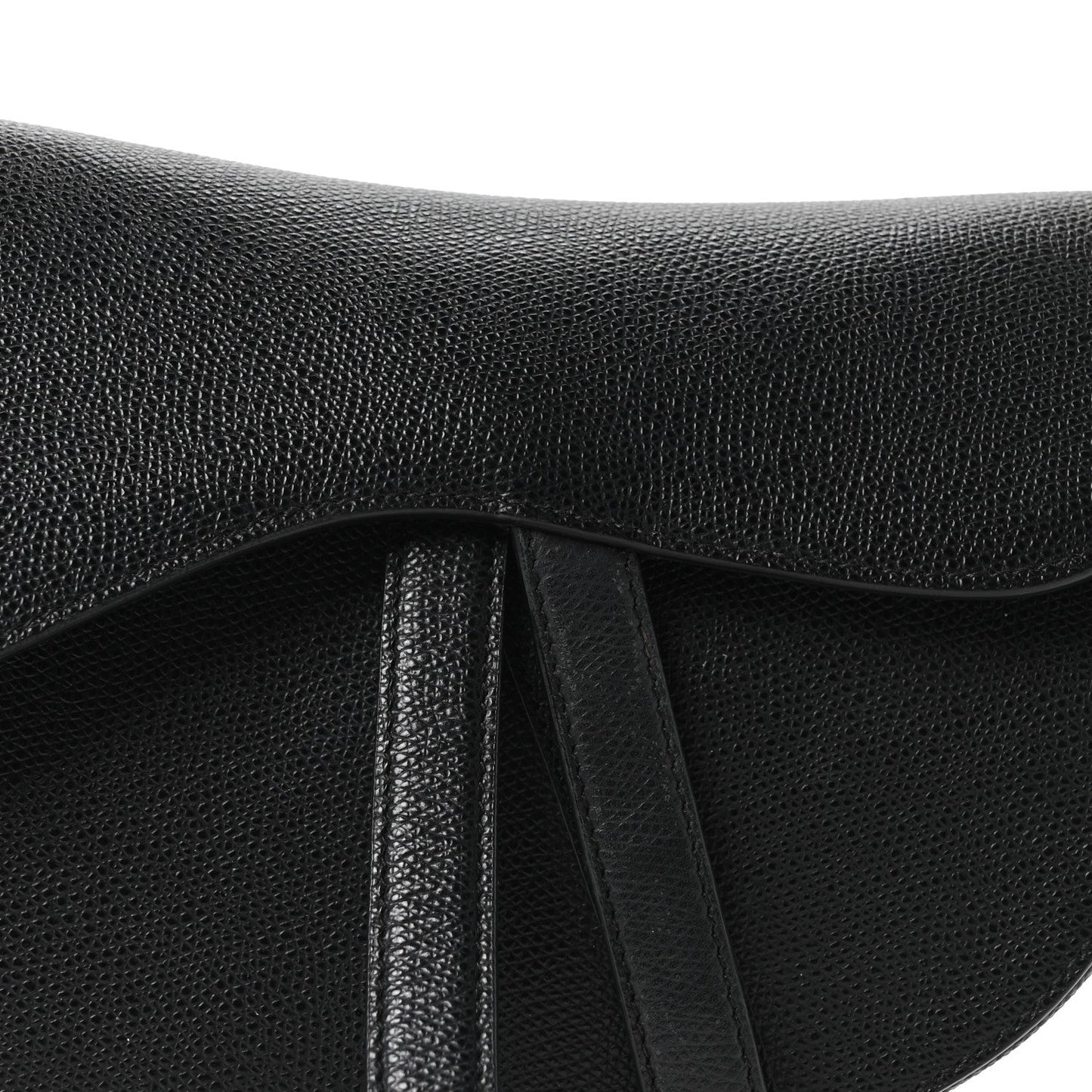 Christian Dior Grained Calfskin Saddle Bag Black