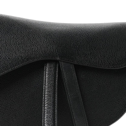 Christian Dior Grained Calfskin Saddle Bag Black