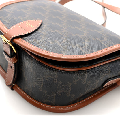 Celine Triomphe Canvas Medium Folco Bag Tan