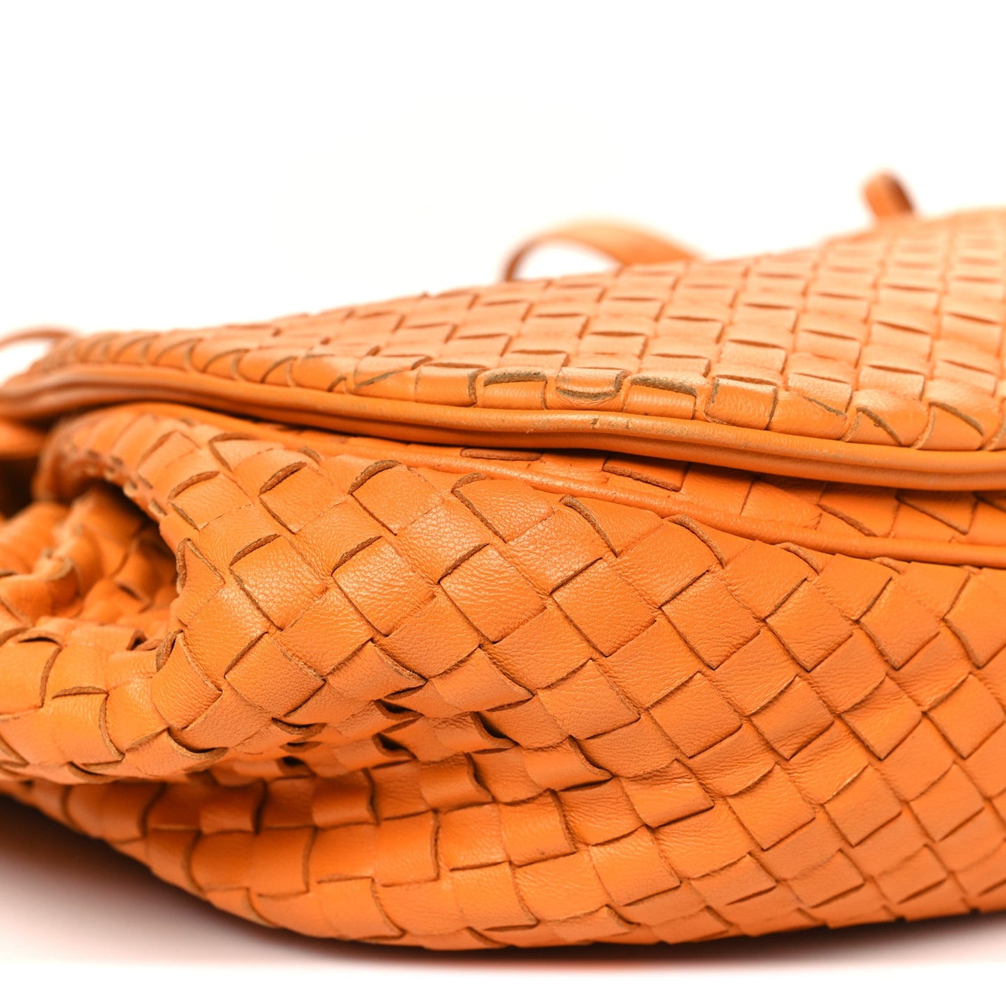 Bottega Veneta Nappa Intrecciato Drawstring Messenger Flap Orange