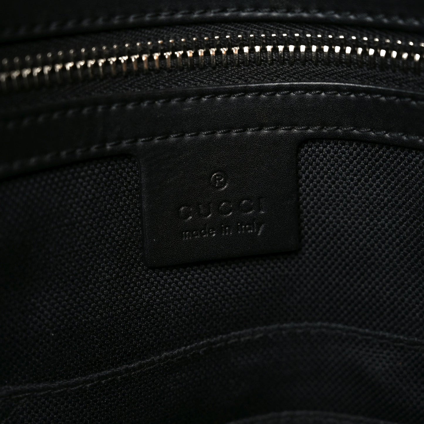 Gucci GG Supreme Monogram Appia Calfskin Web Briefcase Black
