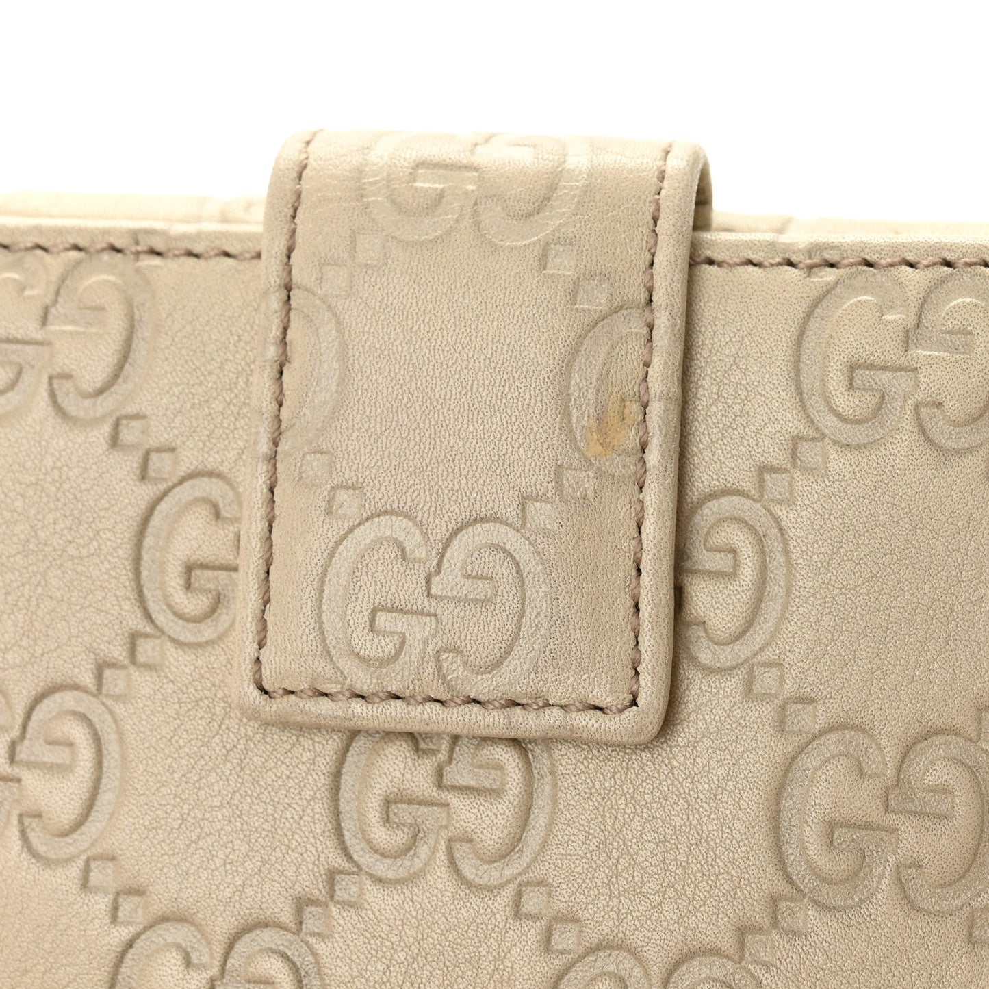 Gucci Guccissima Princy French Flap Wallet Off White