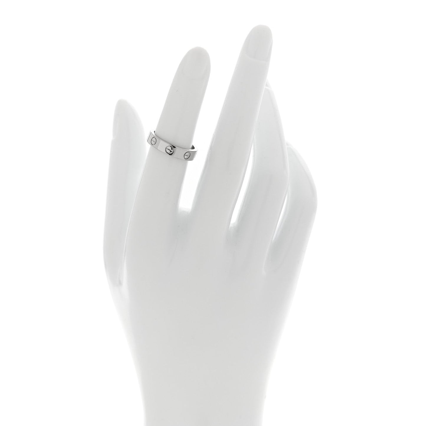 Cartier 18K White Gold Diamond 4mm LOVE Wedding Band Ring 48 4.5