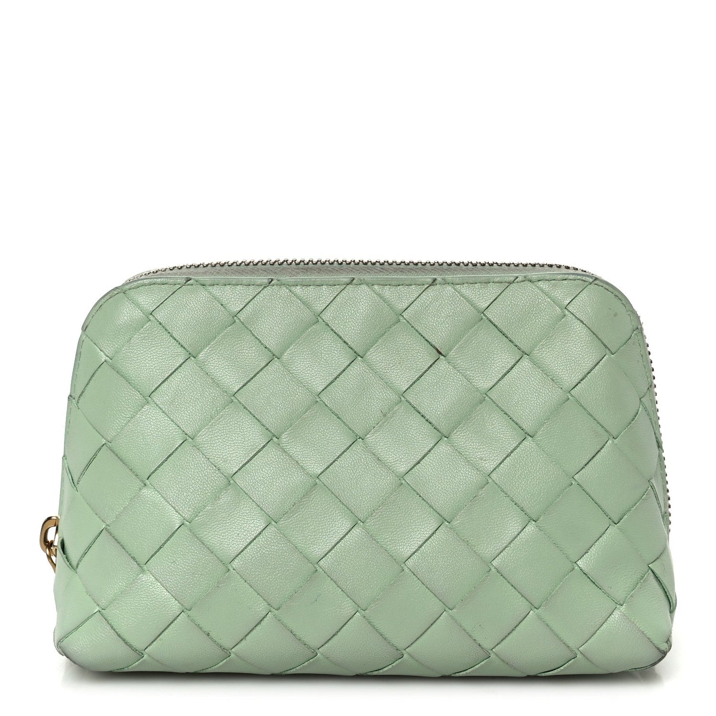 Bottega Veneta Nappa Intrecciato Small Beauty Pouch Fresh Mint