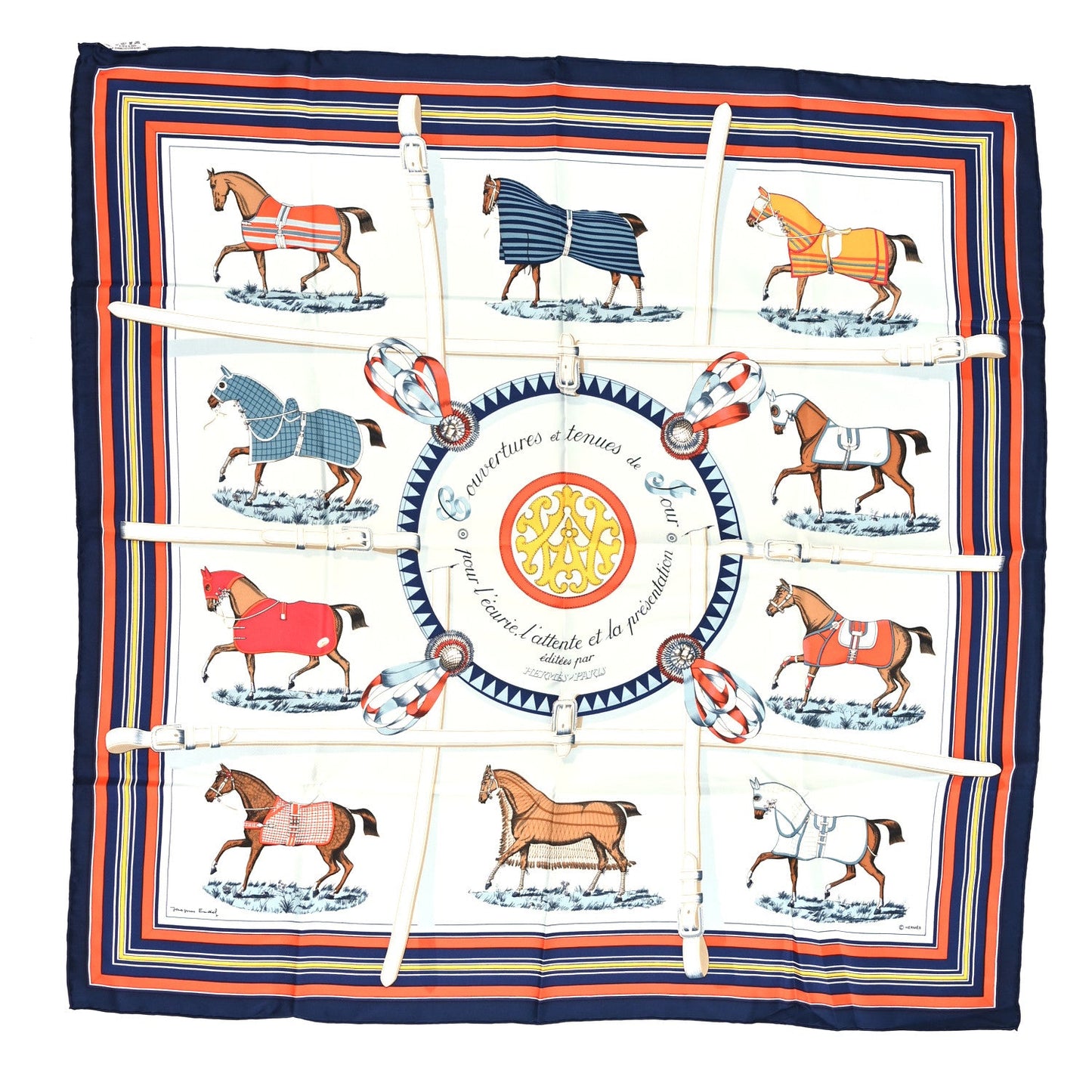 Hermes Silk Couvertures Et Tenues de Jour Scarf 90