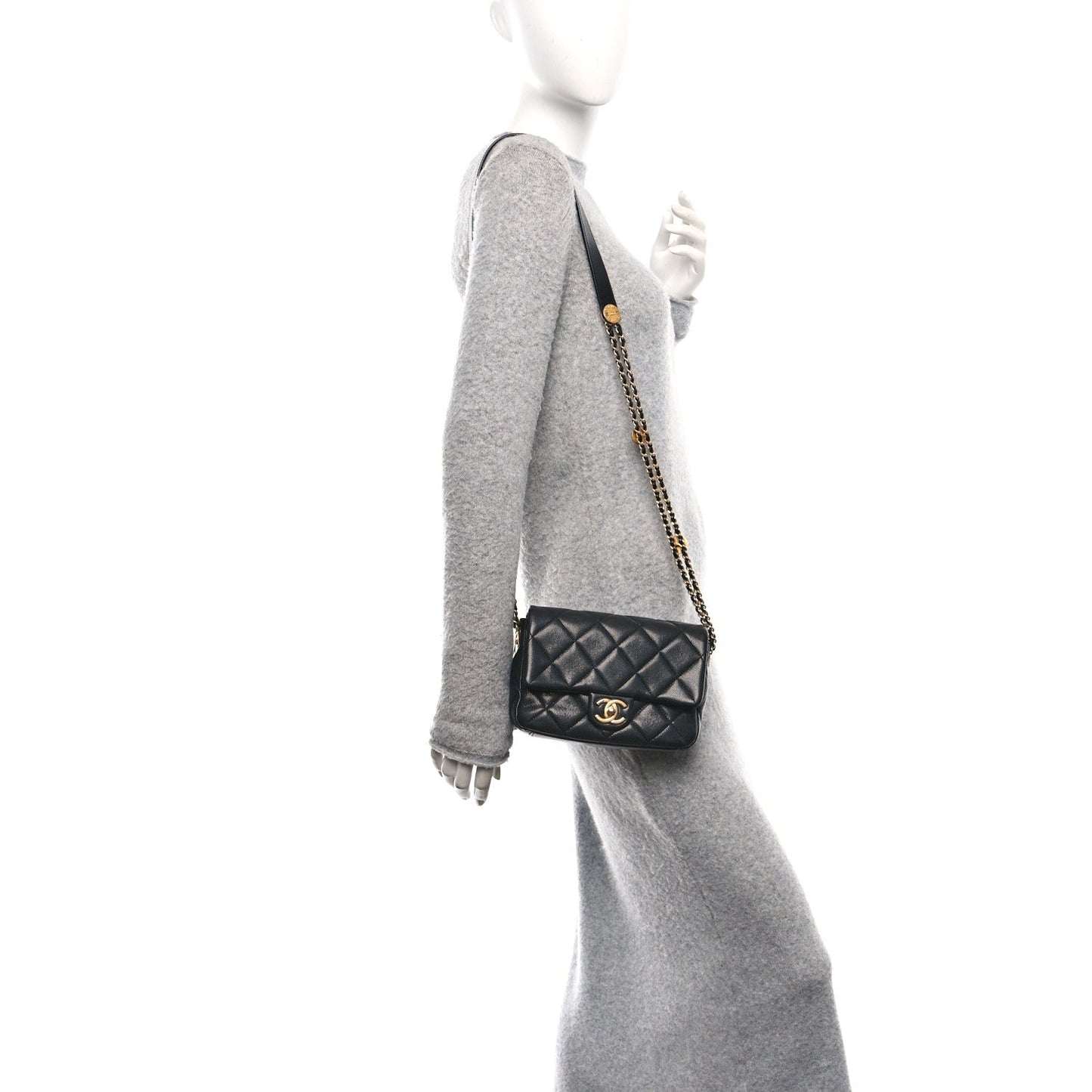 Chanel Caviar Quilted Small Twist Your Buttons Flap Black