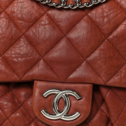 Chanel Washed Lambskin Quilted Medium Chain Around Messenger Brown