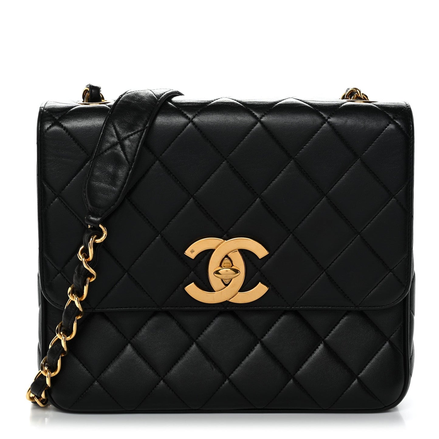 Chanel Lambskin Quilted Medium Single Flap Black