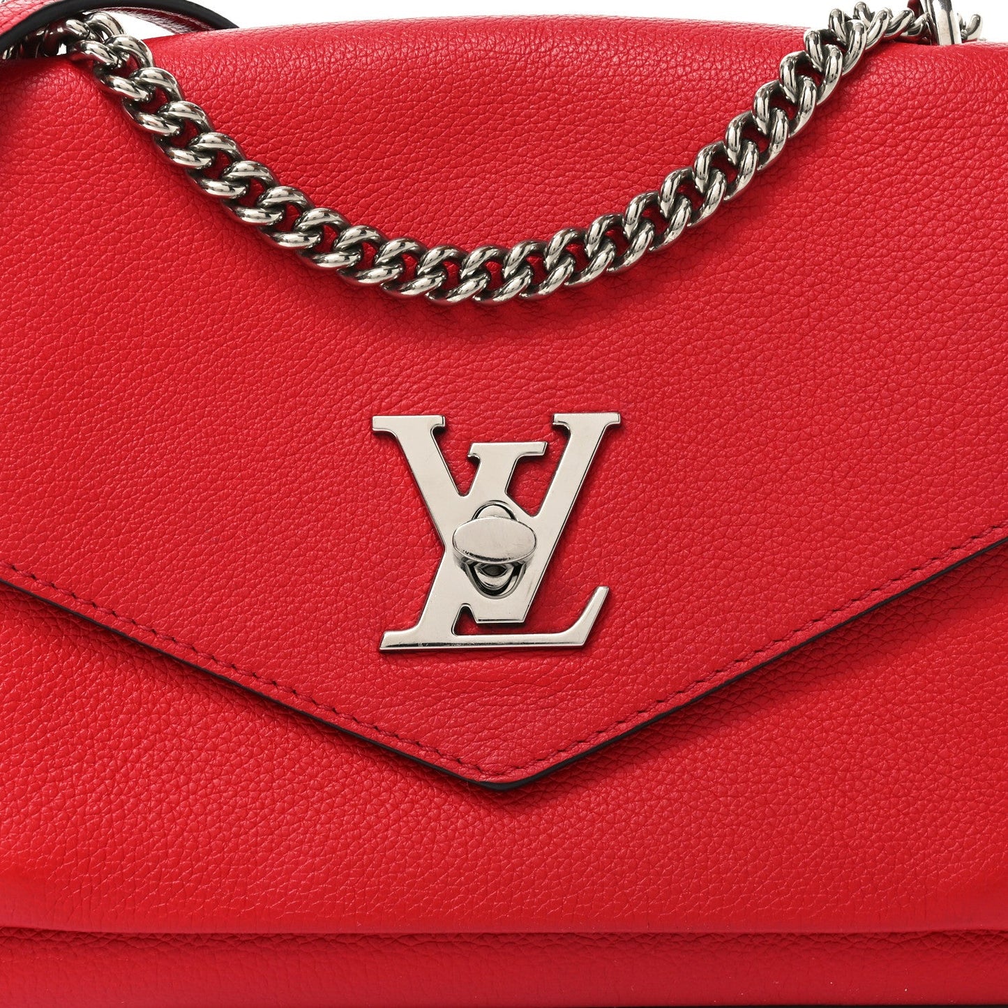 Louis Vuitton Soft Calfskin My Lockme Chain Bag BB Poppy