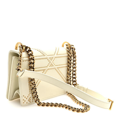 Christian Dior Lambskin Studded Small Diorama Flap Bag Latte