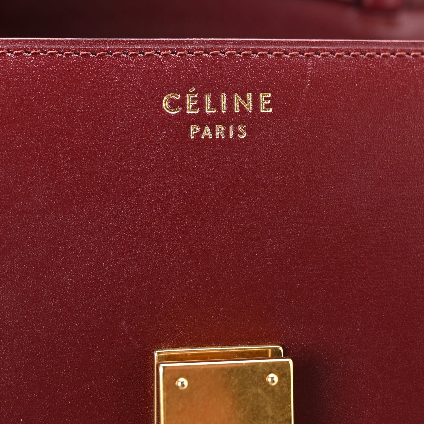 Celine Box Calfskin Small Classic Box Flap Bag Burgundy