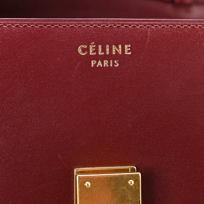 Celine Box Calfskin Small Classic Box Flap Bag Burgundy