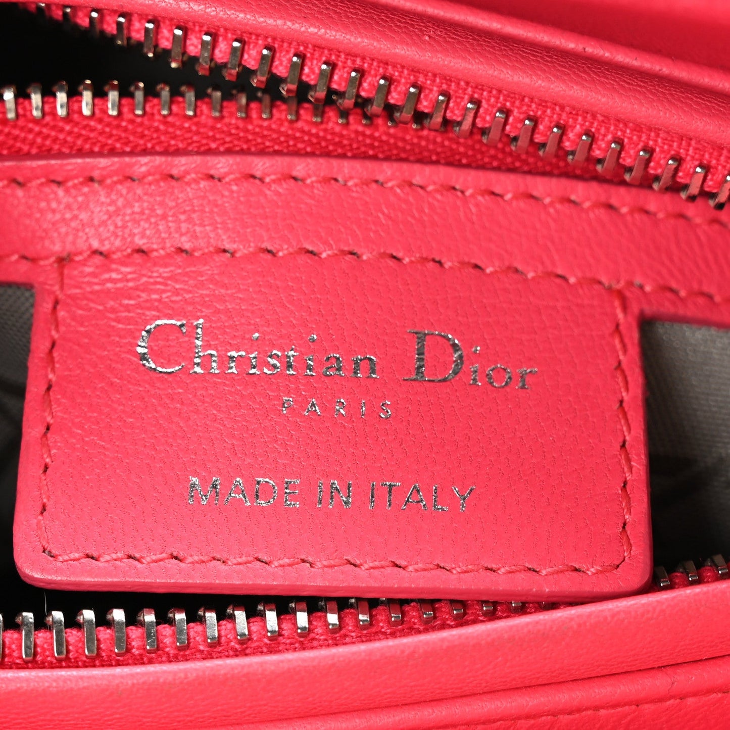 Christian Dior Lambskin Cannage Medium Lady Dior Fuchsia