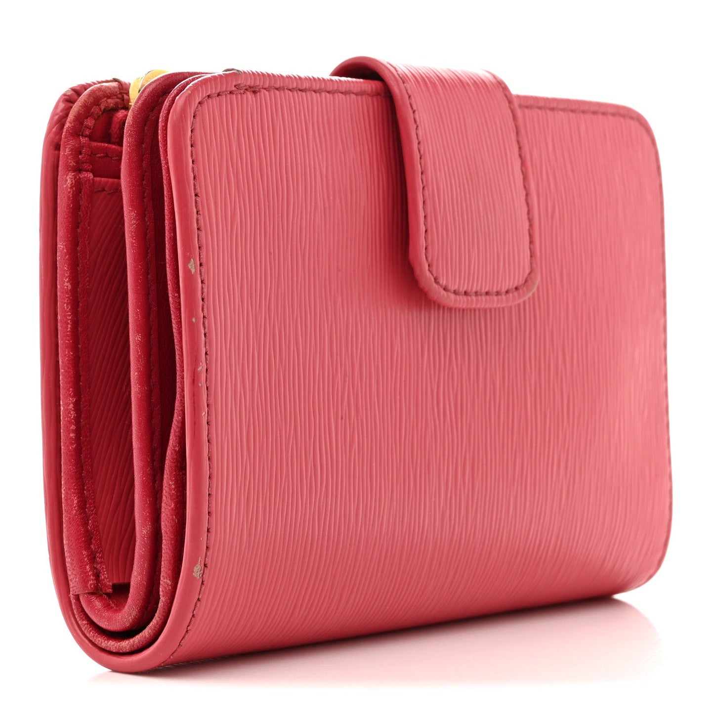 Prada Vitello Move Metal Compact Wallet Peonia
