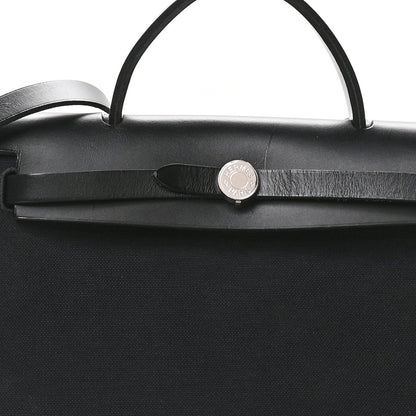 Hermes Military Toile Vache Hunter Herbag Zip PM 31 Black