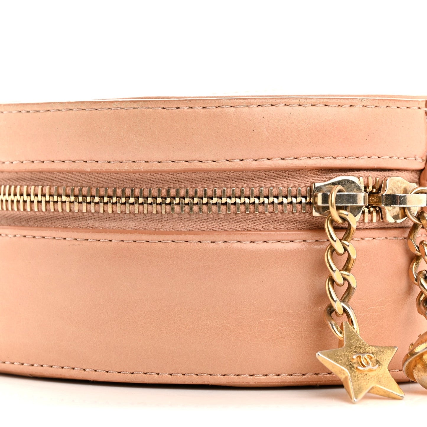 Chanel Glazed Calfskin Round As Earth Evening Bag Beige