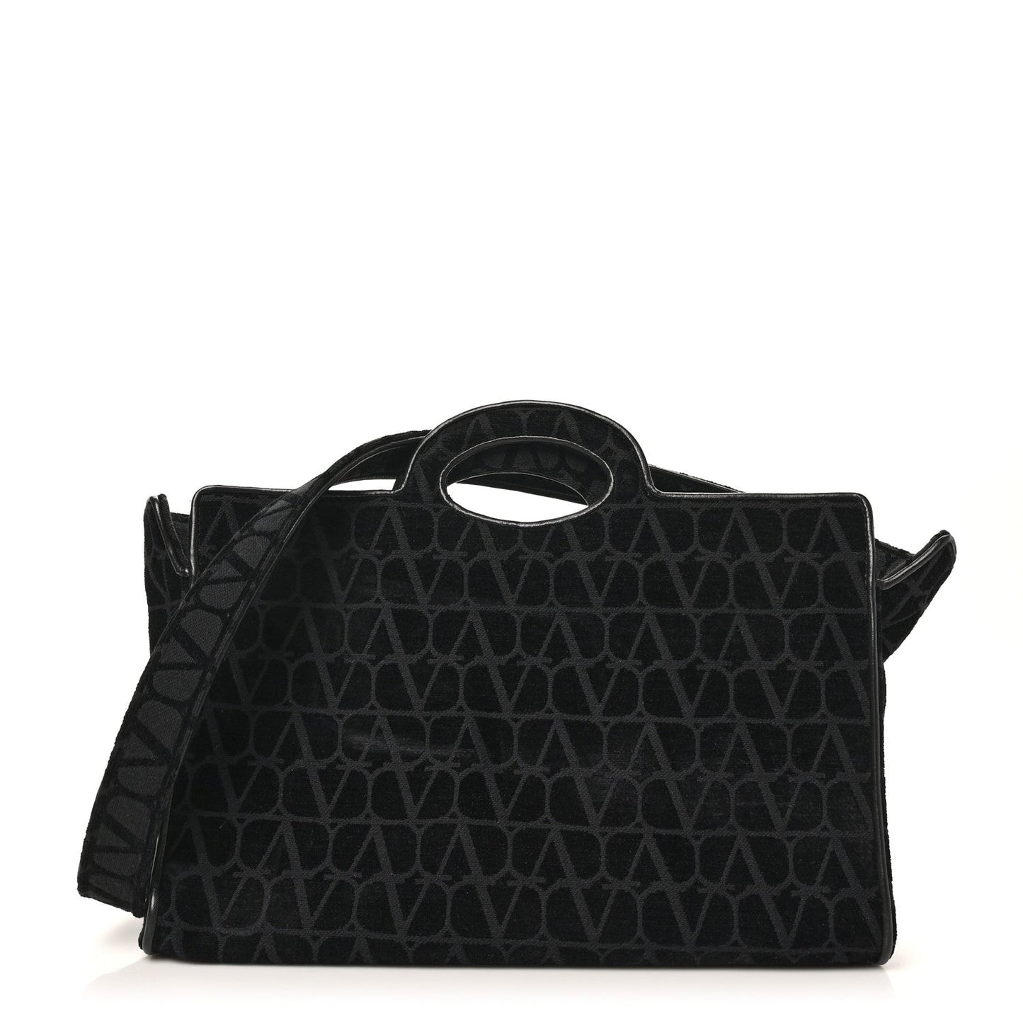 Valentino Garavani Toile Iconographe Goatskin Le Troisieme Shopping Bag Black