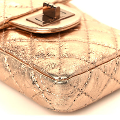 Chanel Metallic Aged Calfskin Quilted 2.55 Reissue Phone Case Rose Gold