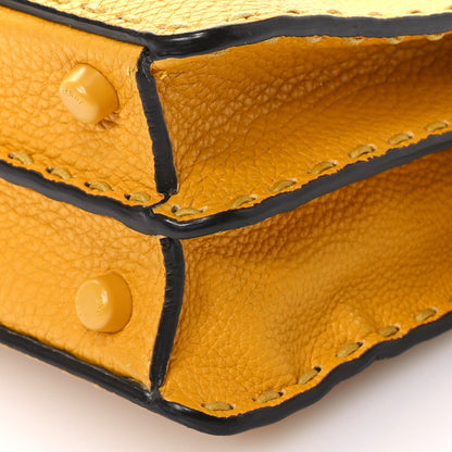 Fendi Cuoio Romano Vitello Cover Sellerissima Monochrome Mini Peekaboo I SEE U Satchel Sunflower
