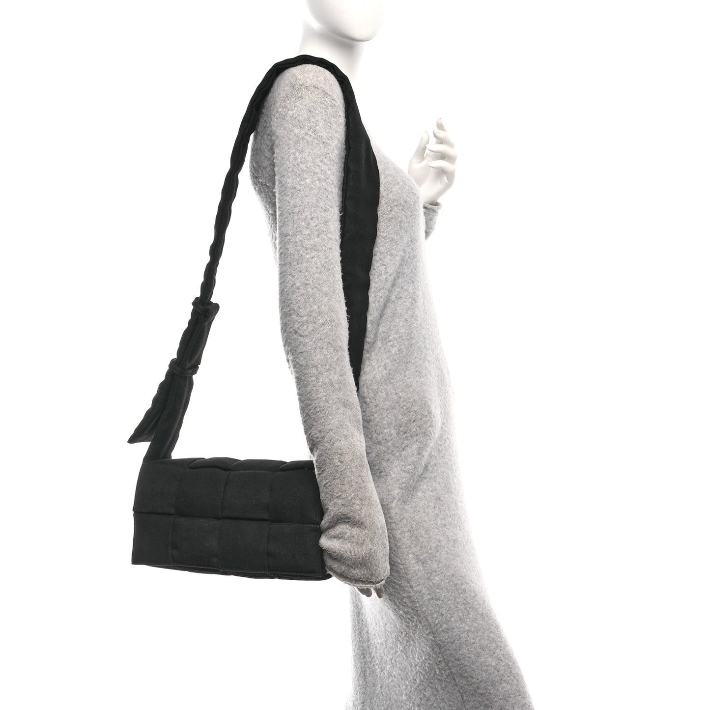 Bottega Veneta Denim Maxi Intrecciato Padded Tech Cassette Bag Black