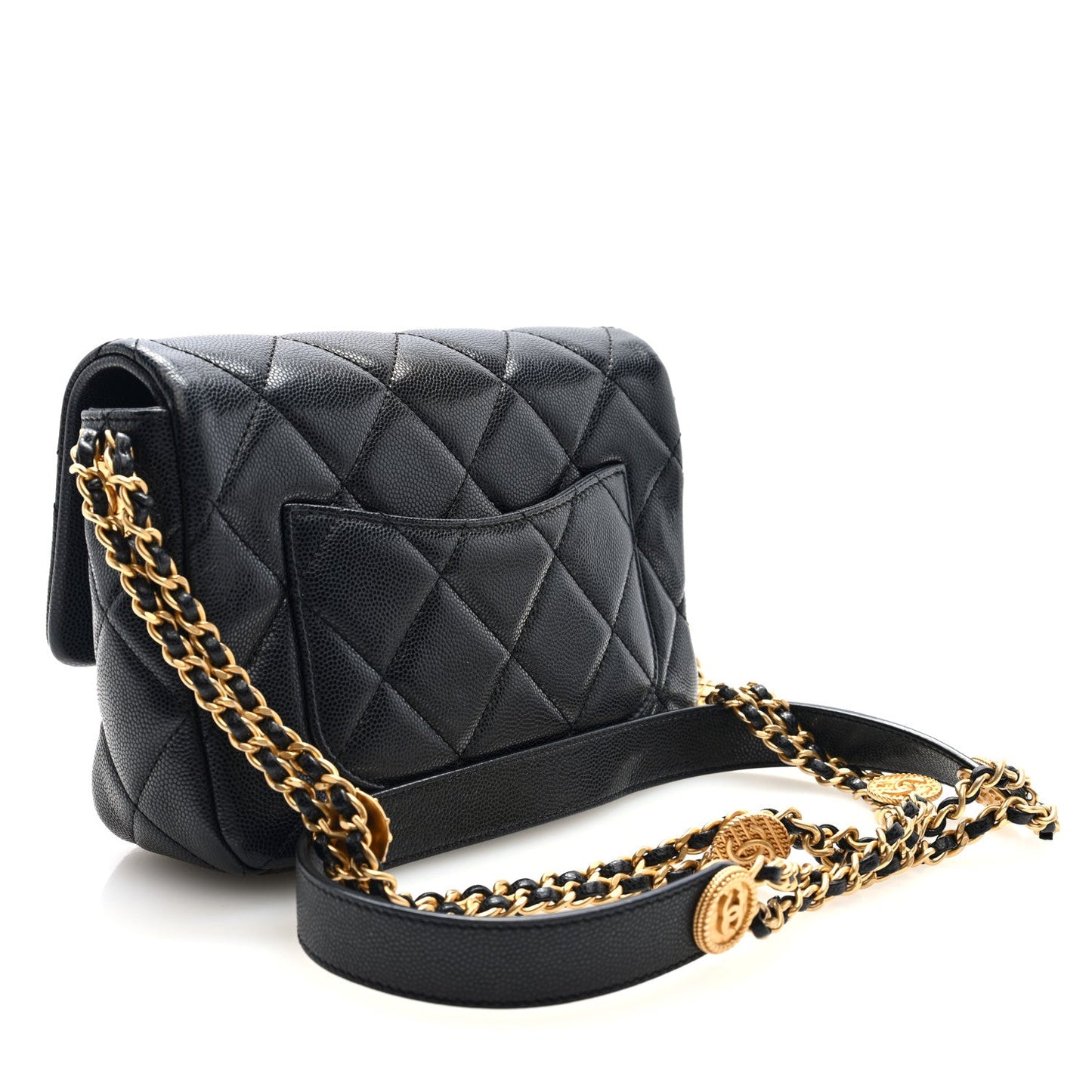 Chanel Caviar Quilted Small Twist Your Buttons Flap Black