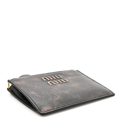 Miu Miu Nappa Old Zip Card Case Cafe