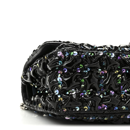 Chanel Patent Sequin Crystal Ruched 2.55 Reissue 225 Flap Black