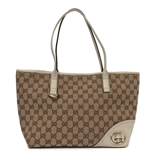 Gucci Monogram Medium New Britt Tote Off White