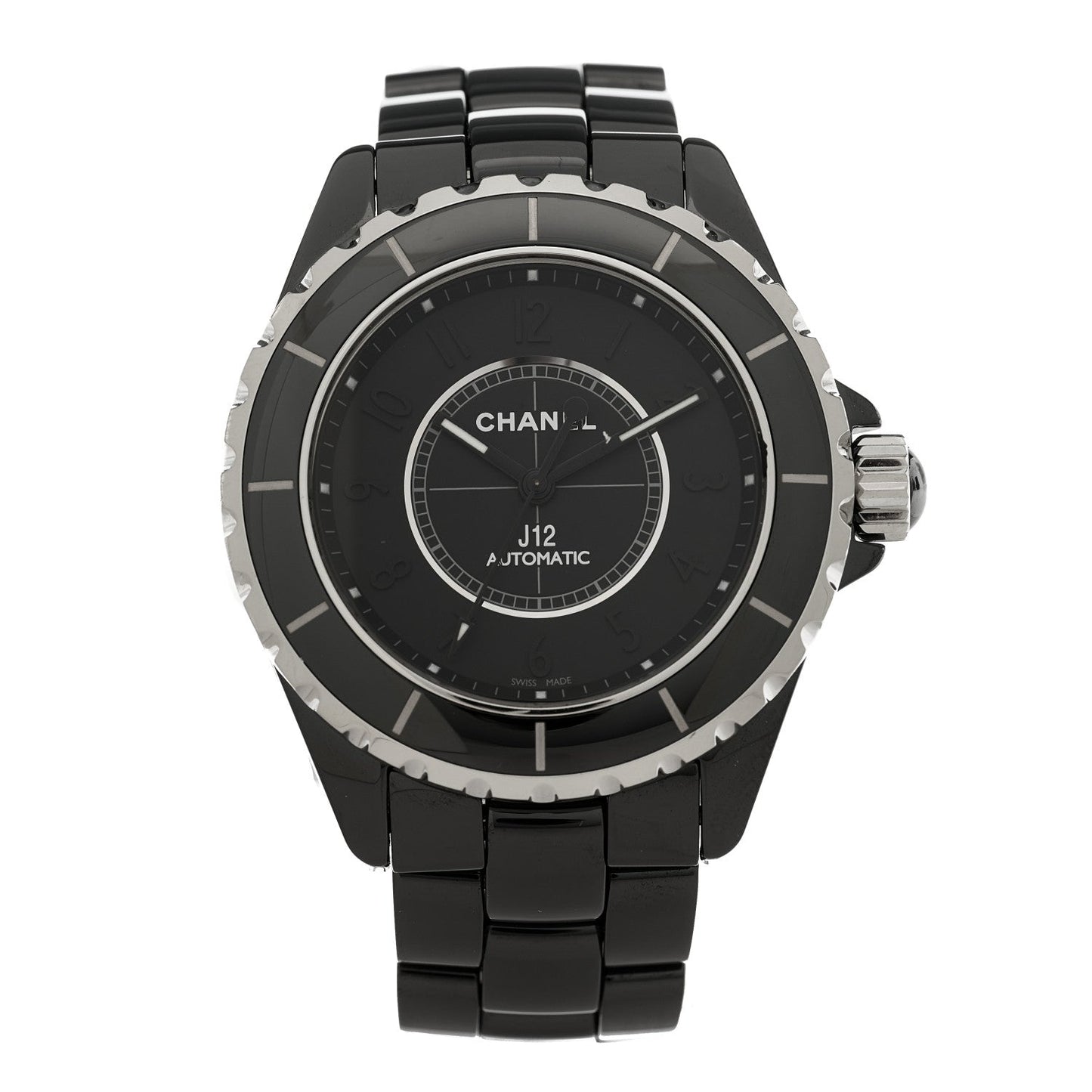 Chanel Stainless Steel Ceramic 38mm J12 Phantom Automatic Watch Black