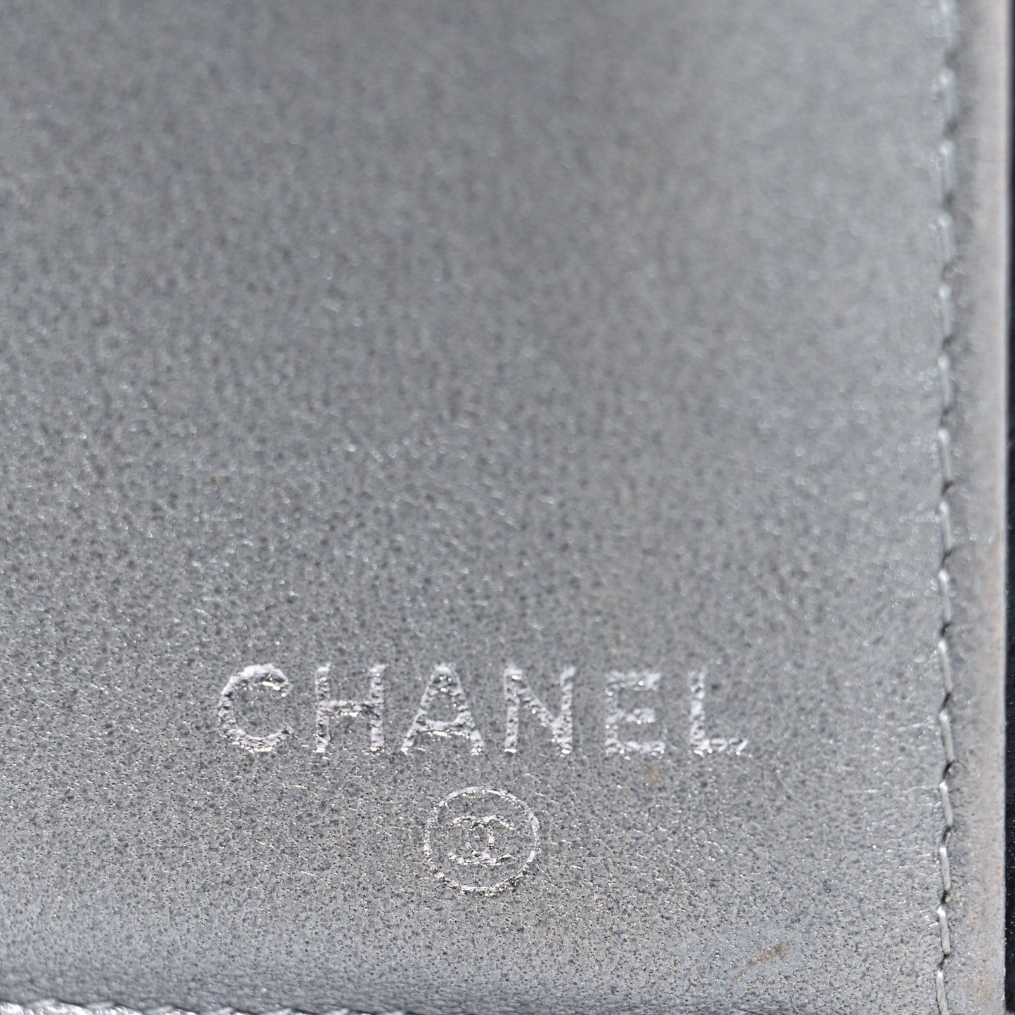 Chanel Lambskin Camellia Embossed Long Double Wallet Black