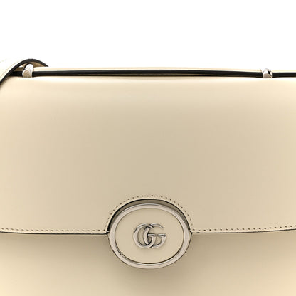Gucci Senna Calfskin Petite GG Top Handle Shoulder Bag Mystic White