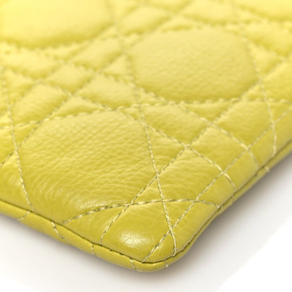 Christian Dior Supple Calfskin Cannage Caro Multifunctional Pouch Lime