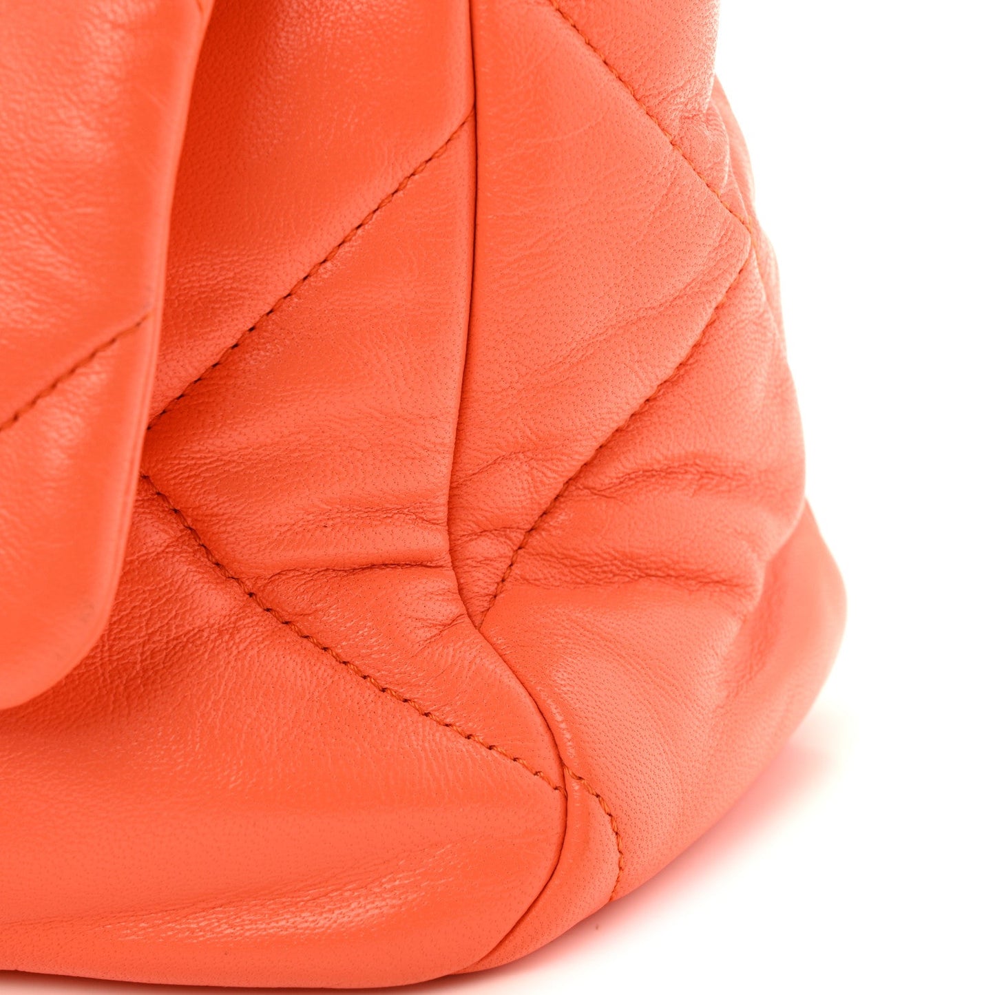 Chanel Lambskin Quilted Large Chanel 19 Flap Orange