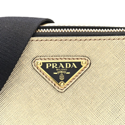 Prada Saffiano Travel Small Brique Crossbody Bag Platino