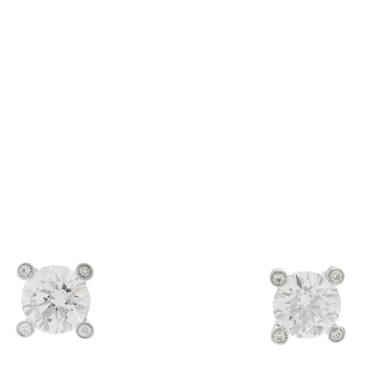 David Yurman Platinum Diamond 1.49ctw Solitaire Stud Earrings