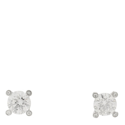 David Yurman Platinum Diamond 1.49ctw Solitaire Stud Earrings
