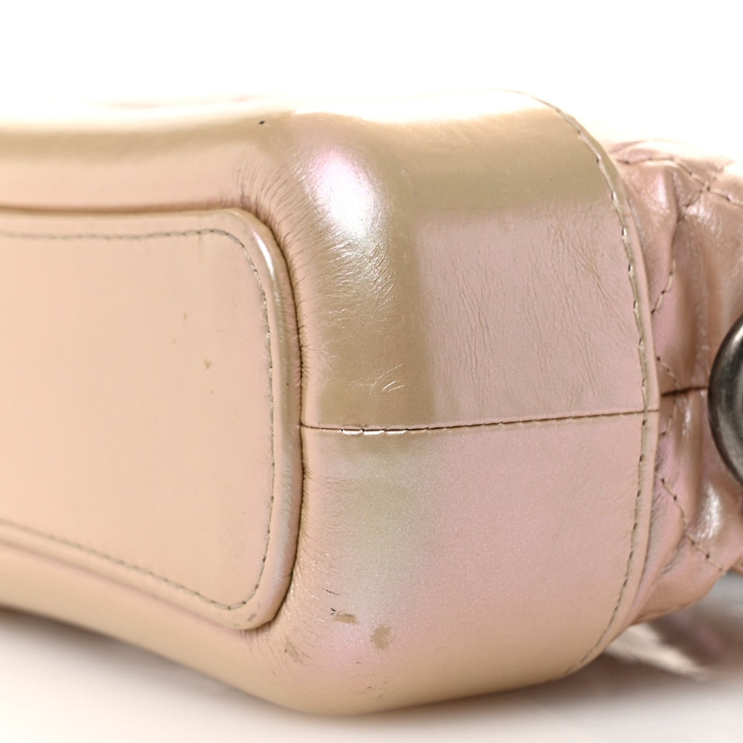 Chanel Iridescent Aged Calfskin Quilted Small Gabrielle Hobo Light Pink
