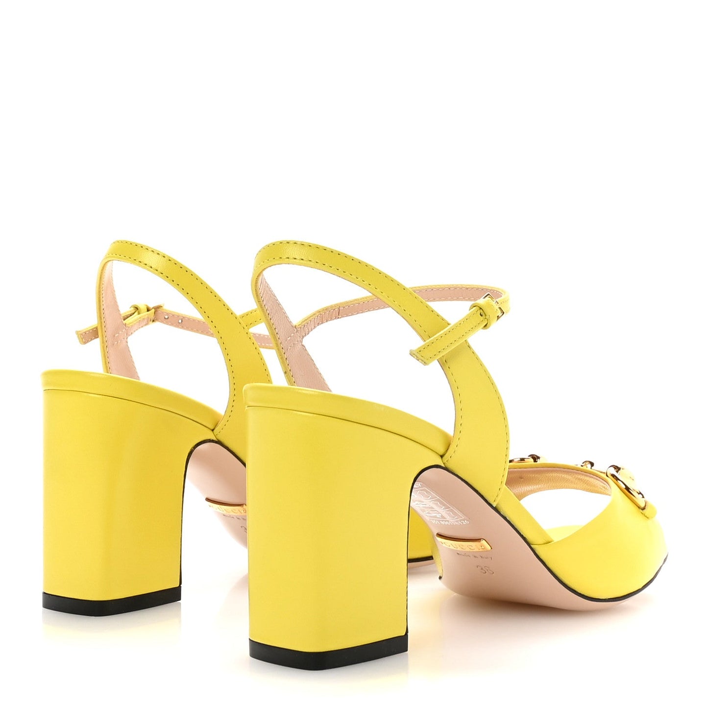 Gucci Malaga Kid Horsebit Lady 75mm Sandals 36.5 Acid Lime