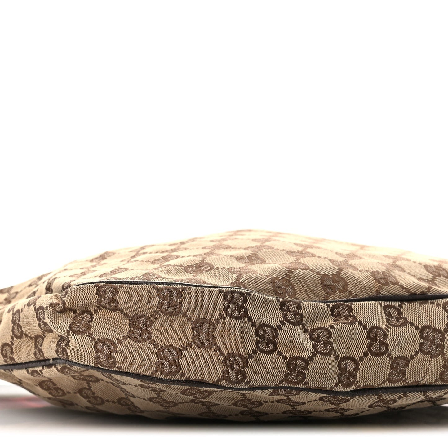 Gucci Monogram Web Medium Half Moon Hobo Dark Brown