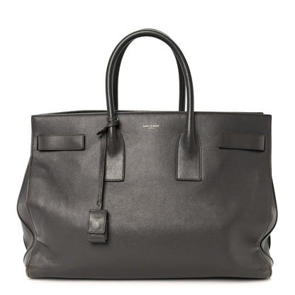 Saint Laurent Calfskin Large Sac de Jour Carryall Grey