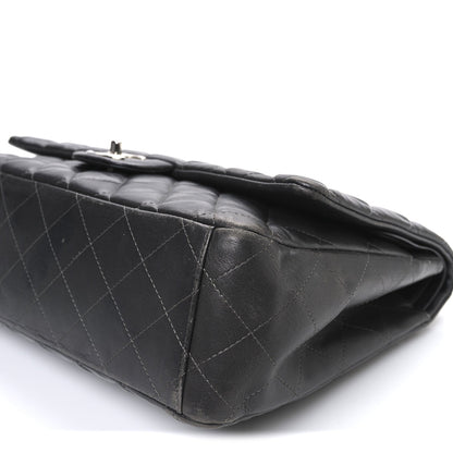 Chanel Lambskin Quilted Maxi Double Flap Dark Grey