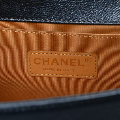 Chanel Metallic Calfskin Quilted Medium Boy Flap Grey