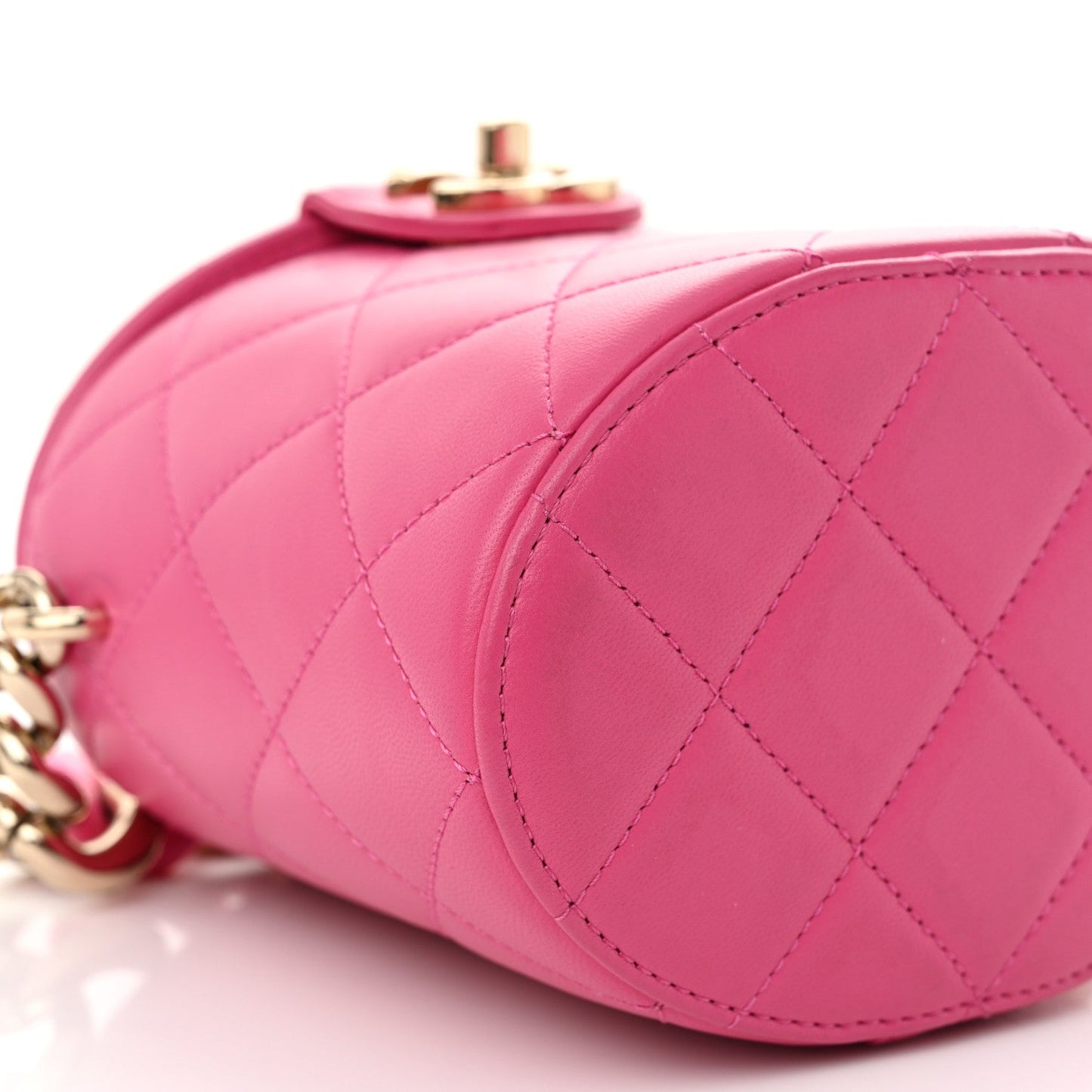 Chanel Lambskin Resin Elegant Chain Vanity Case Dark Pink