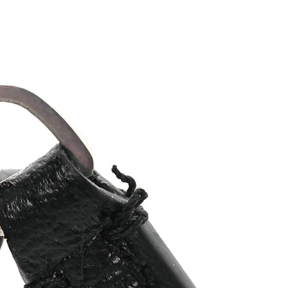 Balenciaga Grained Calfskin Miami Logo Cash Coin Card Holder On Keychain Black